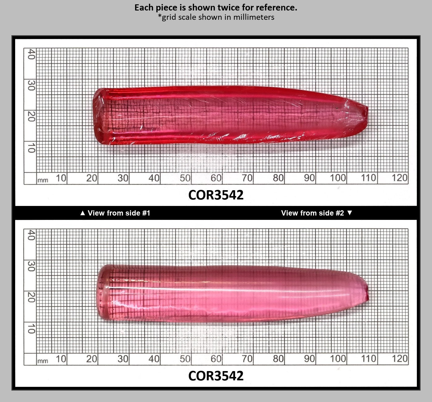 Peach Morganite #18 (Red Variant) Lab Created Corundum Sapphire Faceting Rough for Gem Cutting - Various Sizes - Split Boule : COR3542