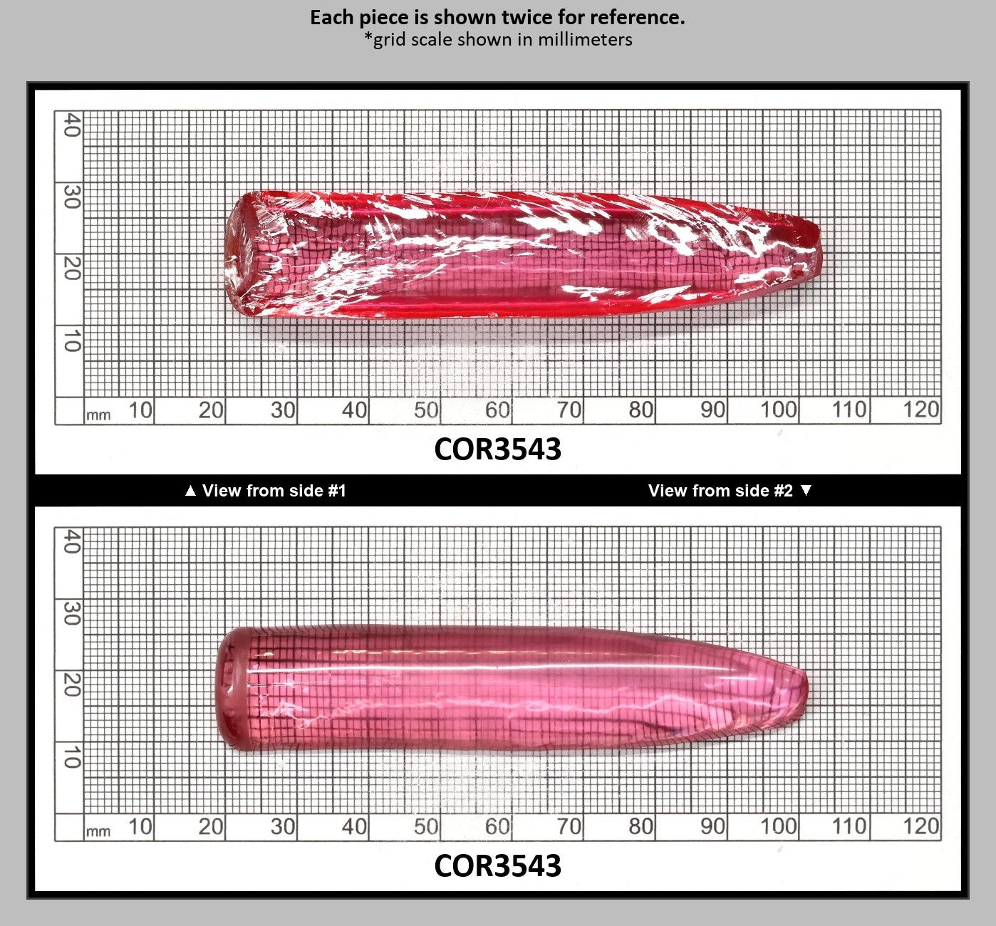 Peach Morganite #18 (Red Variant) Lab Created Corundum Sapphire Faceting Rough for Gem Cutting - Various Sizes - Split Boule : COR3543