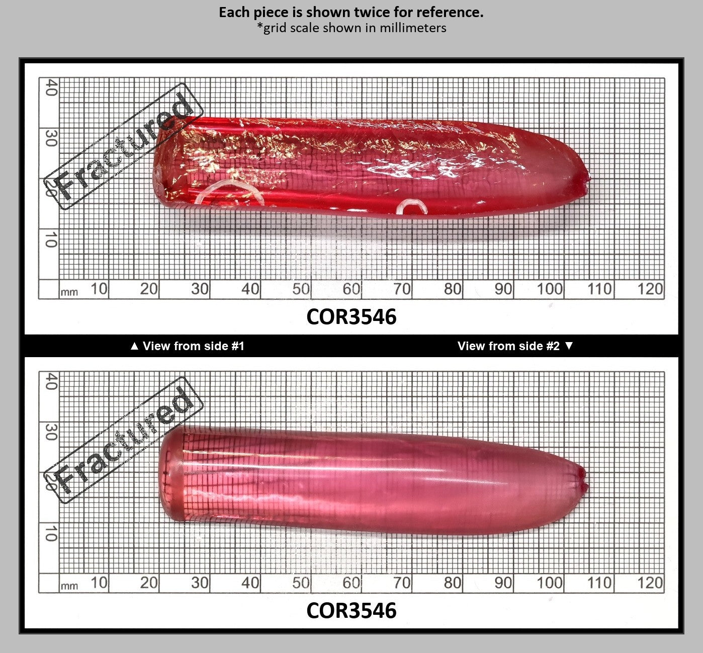 Peach Morganite #18 (Red Variant) Lab Created Corundum Sapphire Faceting Rough for Gem Cutting - Various Sizes - Split Boule : COR3546