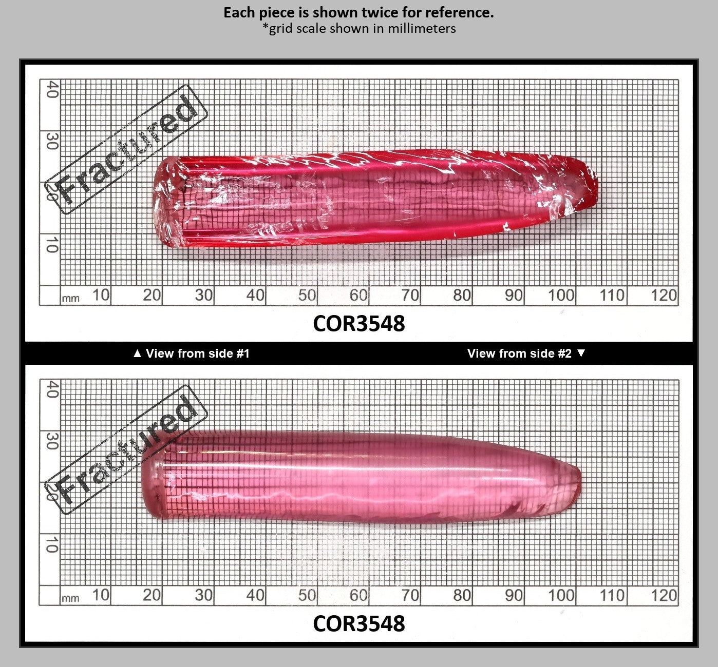 Peach Morganite #18 (Red Variant) Lab Created Corundum Sapphire Faceting Rough for Gem Cutting - Various Sizes - Split Boule : COR3548