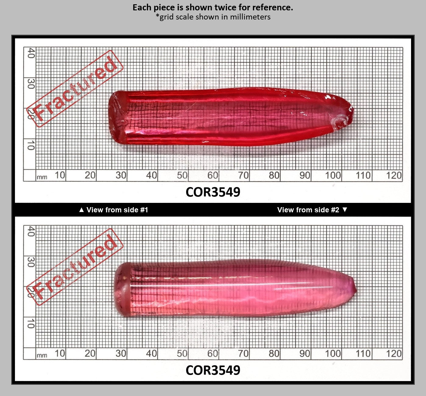 Peach Morganite #18 (Red Variant) Lab Created Corundum Sapphire Faceting Rough for Gem Cutting - Various Sizes - Split Boule : COR3549