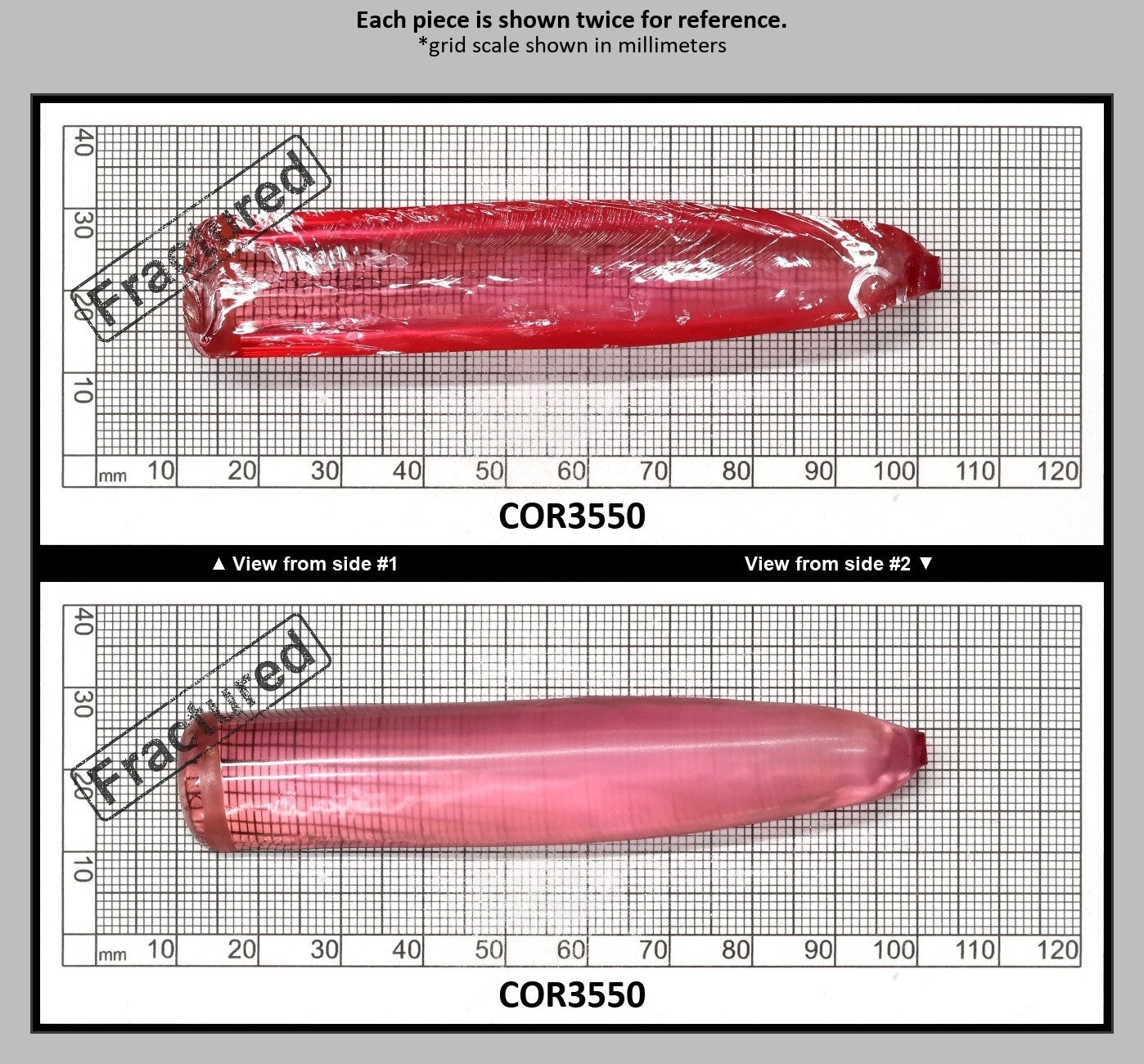 Peach Morganite #18 (Red Variant) Lab Created Corundum Sapphire Faceting Rough for Gem Cutting - Various Sizes - Split Boule : COR3550