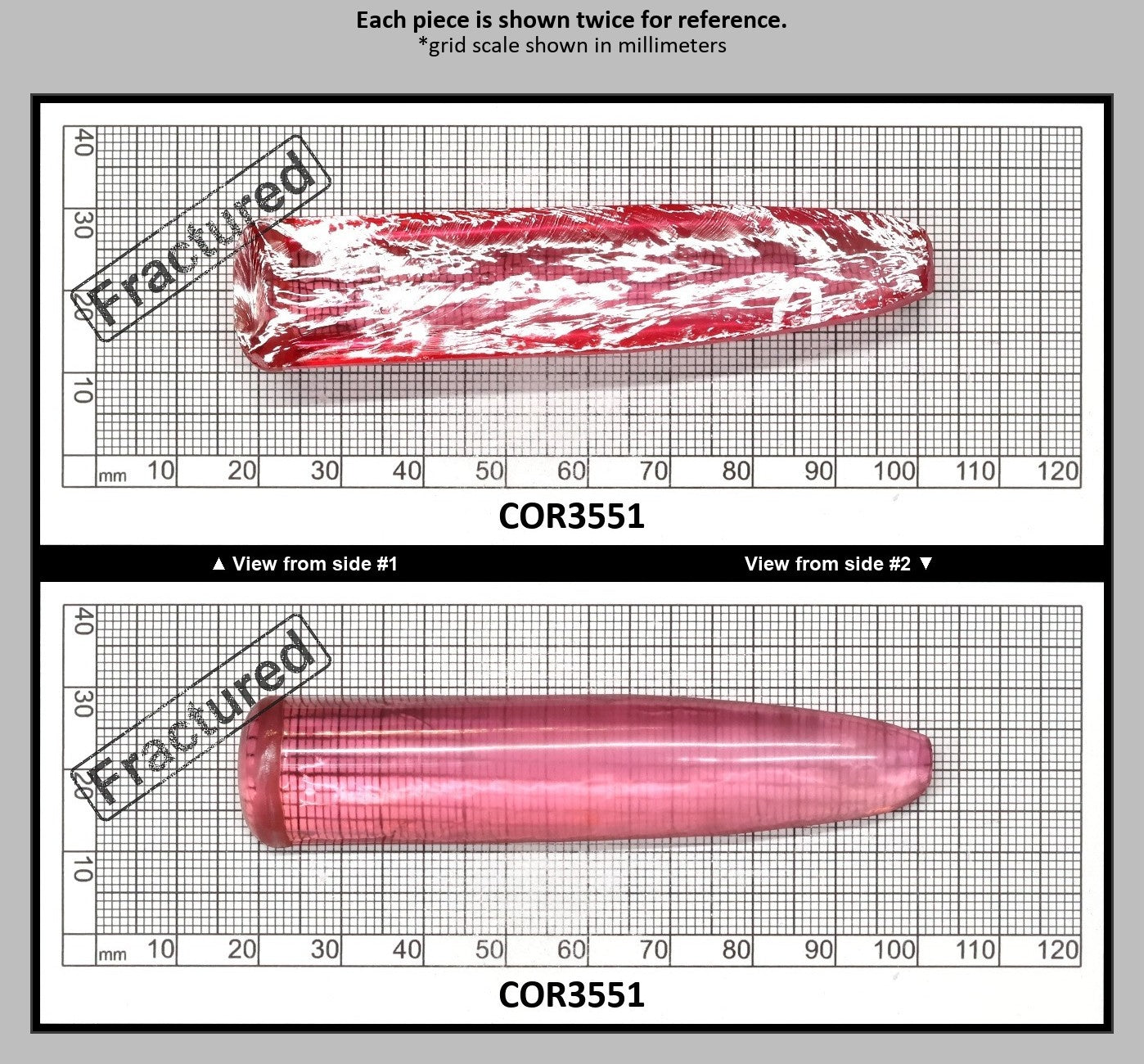 Peach Morganite #18 (Red Variant) Lab Created Corundum Sapphire Faceting Rough for Gem Cutting - Various Sizes - Split Boule : COR3551