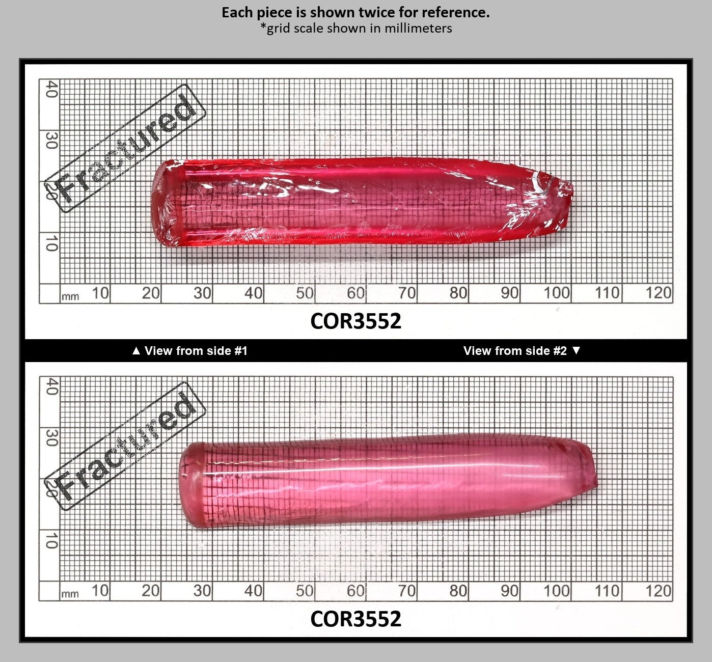 Peach Morganite #18 (Red Variant) Lab Created Corundum Sapphire Faceting Rough for Gem Cutting - Various Sizes - Split Boule : COR3552