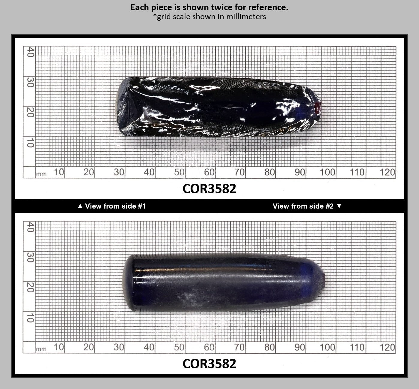 Blue #34 Lab Created Corundum Sapphire Faceting Rough for Gem Cutting - Various Sizes - Split Boule : COR3582