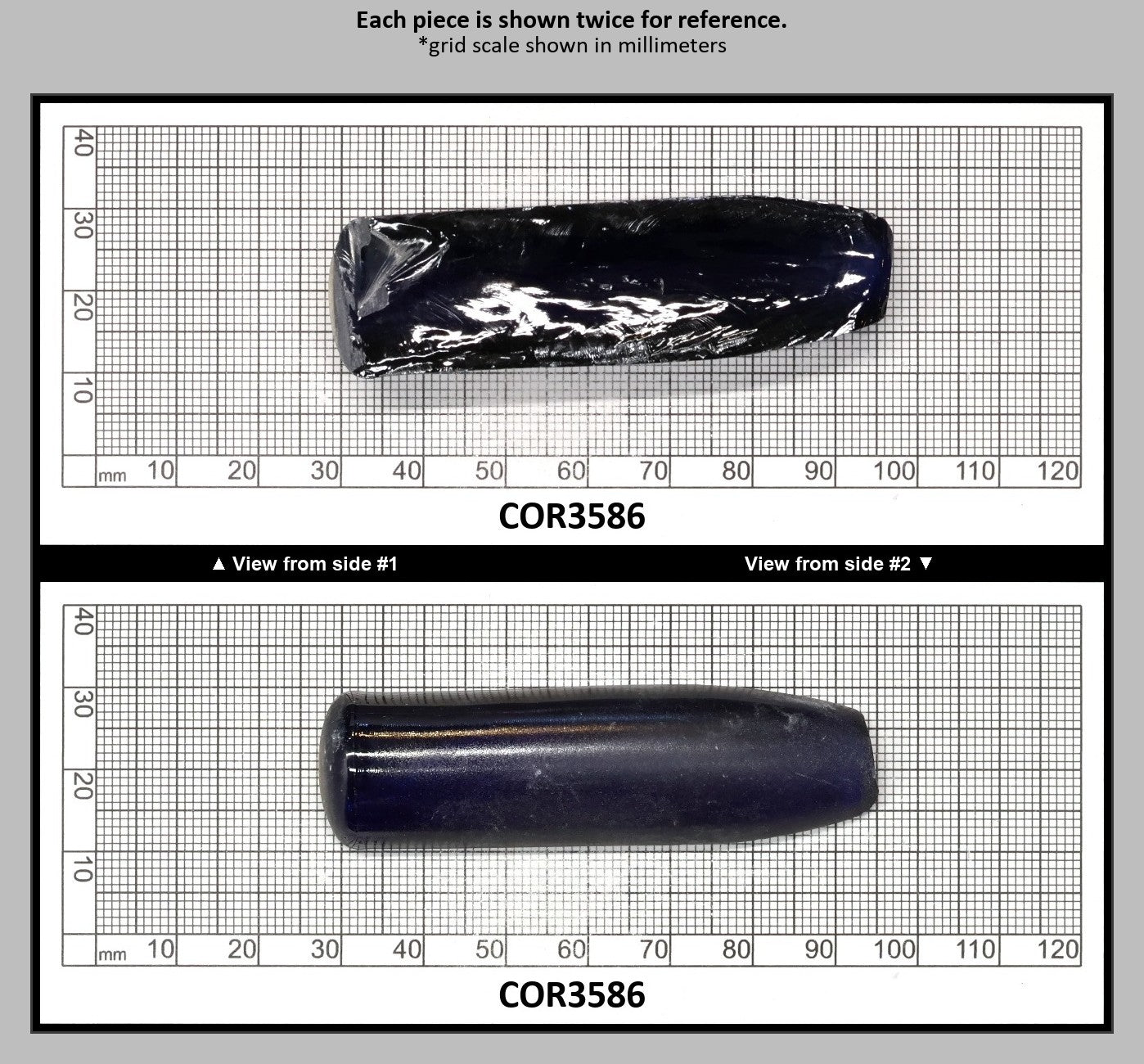 Blue #34 Lab Created Corundum Sapphire Faceting Rough for Gem Cutting - Various Sizes - Split Boule : COR3586