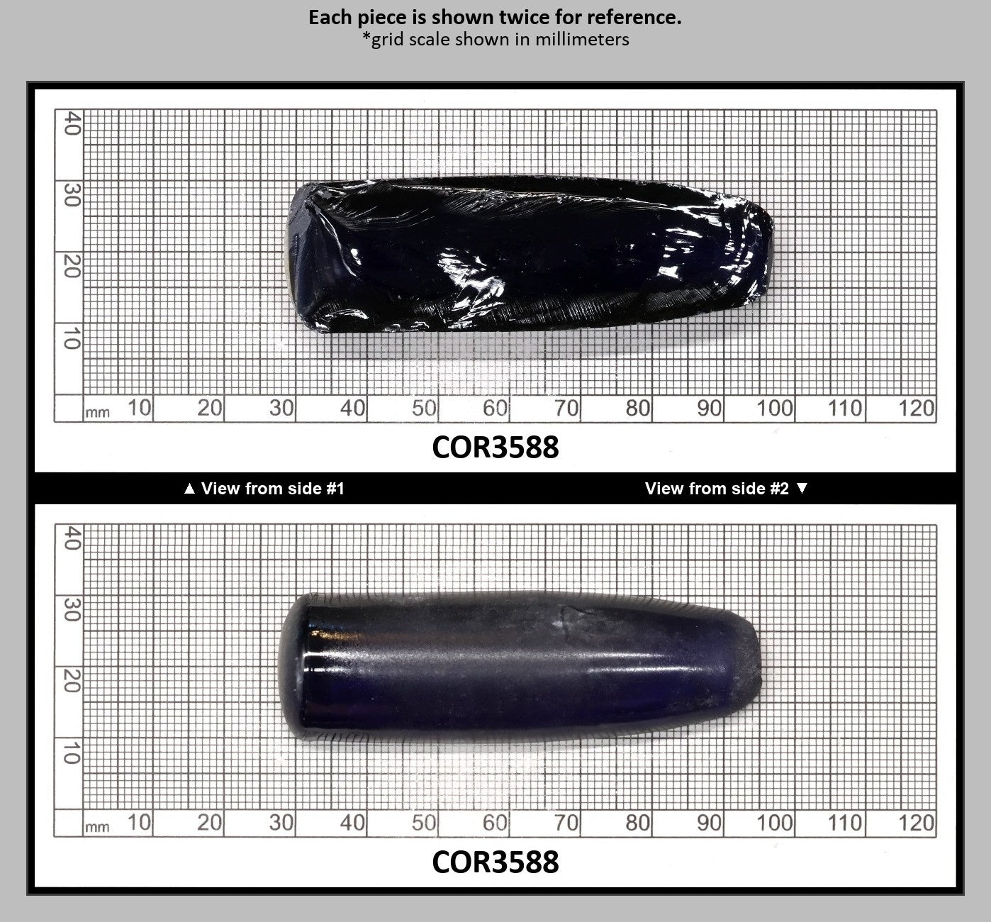 Blue #34 Lab Created Corundum Sapphire Faceting Rough for Gem Cutting - Various Sizes - Split Boule : COR3588
