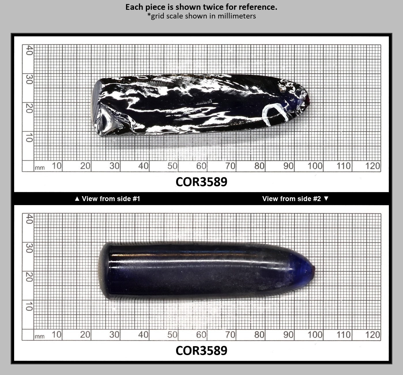 Blue #34 Lab Created Corundum Sapphire Faceting Rough for Gem Cutting - Various Sizes - Split Boule : COR3589