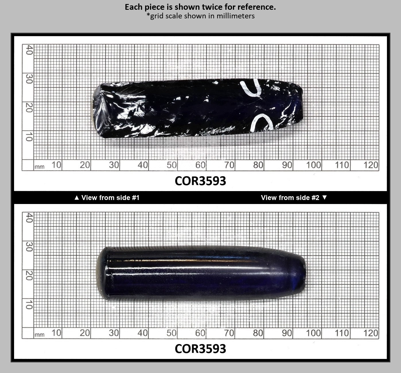 Blue #34 Lab Created Corundum Sapphire Faceting Rough for Gem Cutting - Various Sizes - Split Boule : COR3593