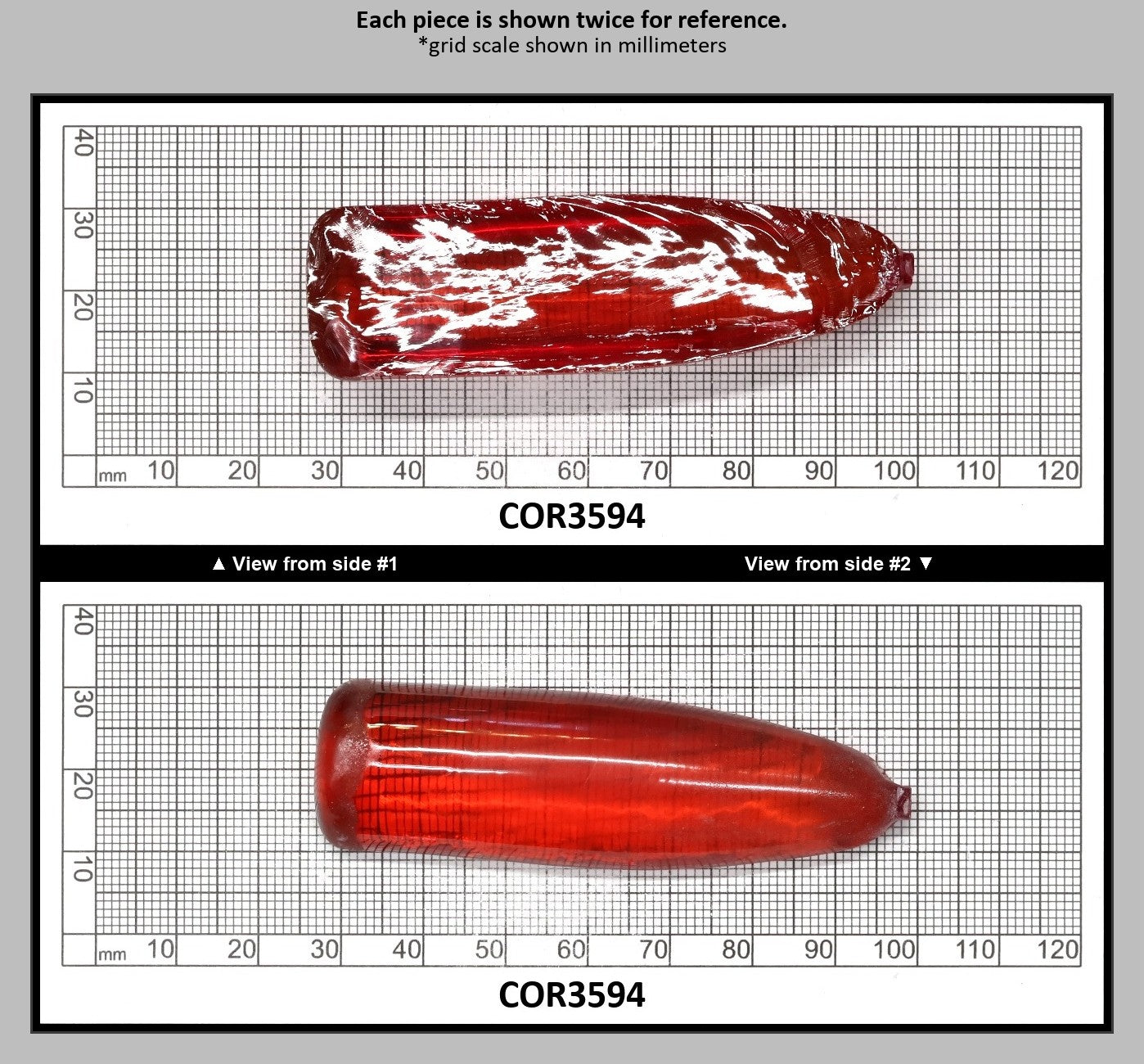 Padparadscha #55SP Lab Created Corundum Sapphire Faceting Rough for Gem Cutting - Various Sizes - Split Boule : COR3594