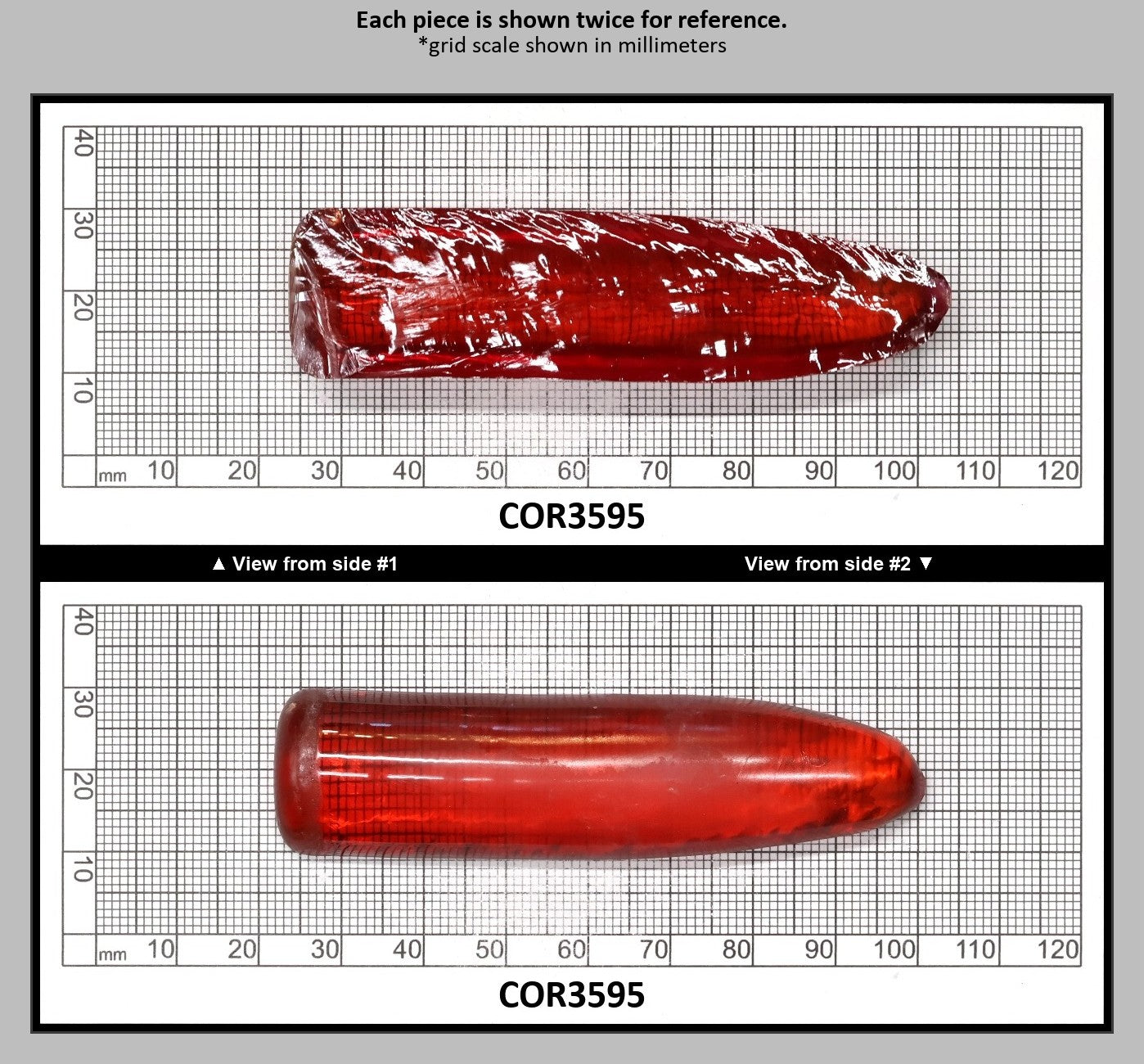 Padparadscha #55SP Lab Created Corundum Sapphire Faceting Rough for Gem Cutting - Various Sizes - Split Boule : COR3595