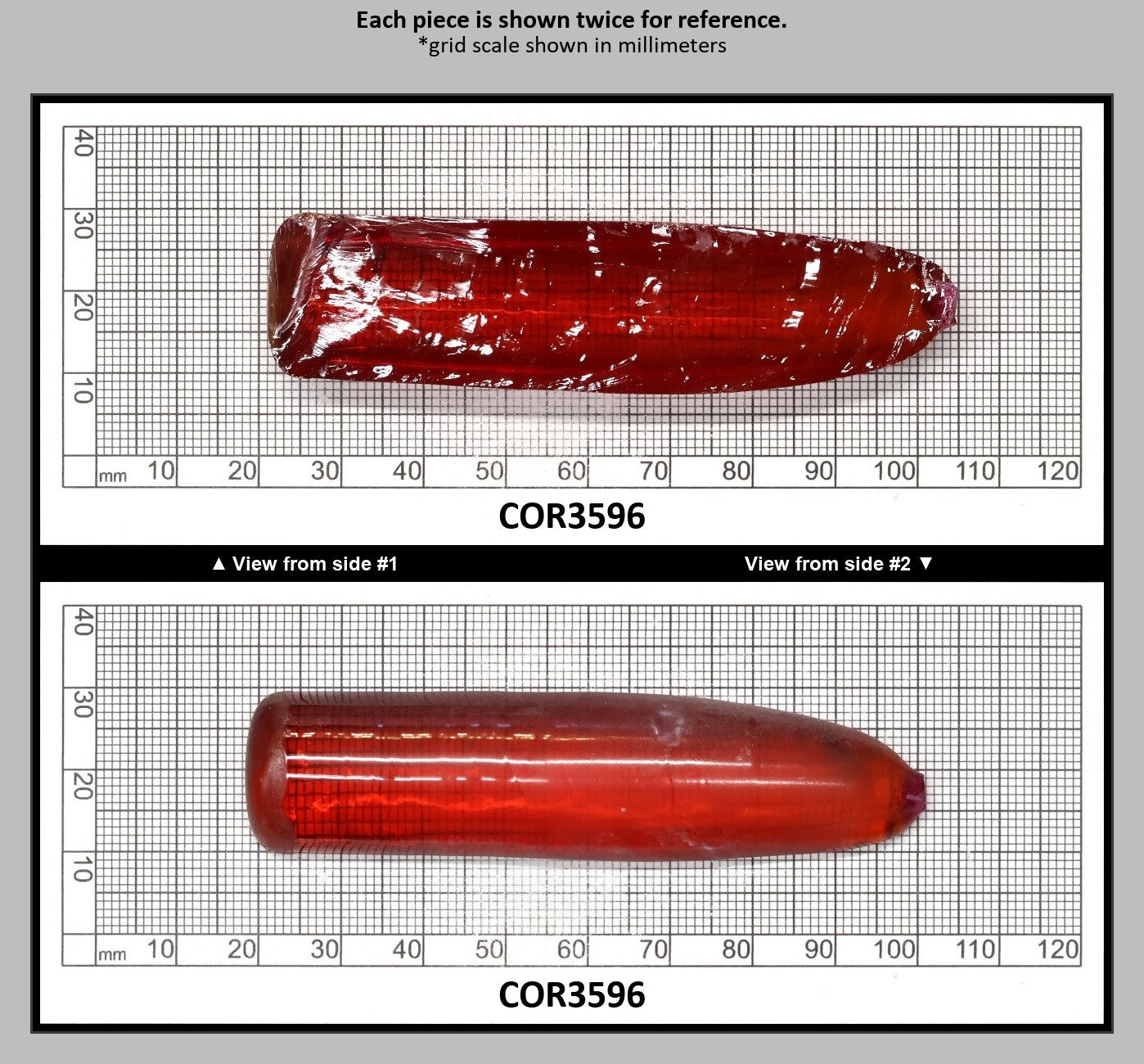Padparadscha #55SP Lab Created Corundum Sapphire Faceting Rough for Gem Cutting - Various Sizes - Split Boule : COR3596