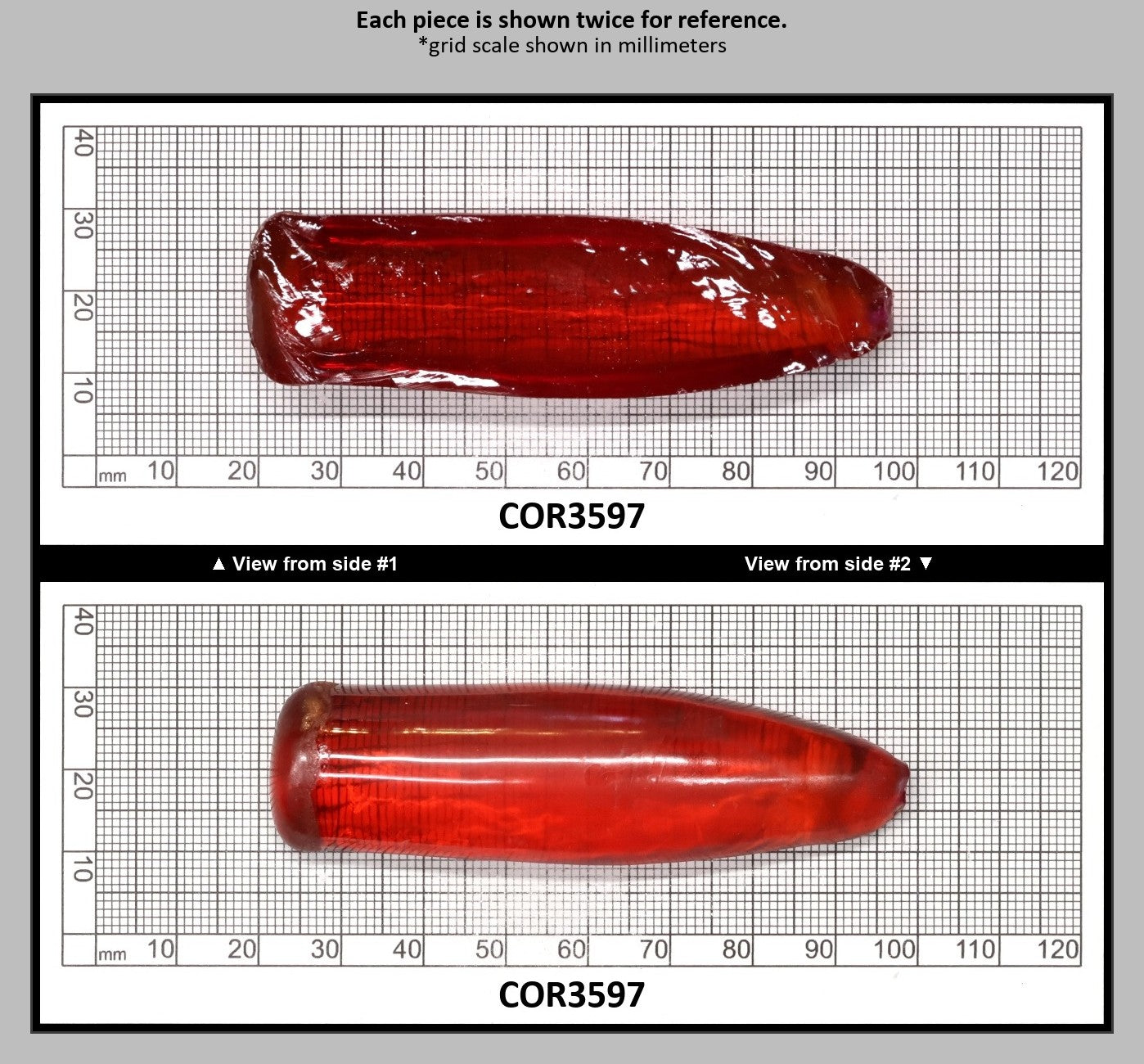 Padparadscha #55SP Lab Created Corundum Sapphire Faceting Rough for Gem Cutting - Various Sizes - Split Boule : COR3597