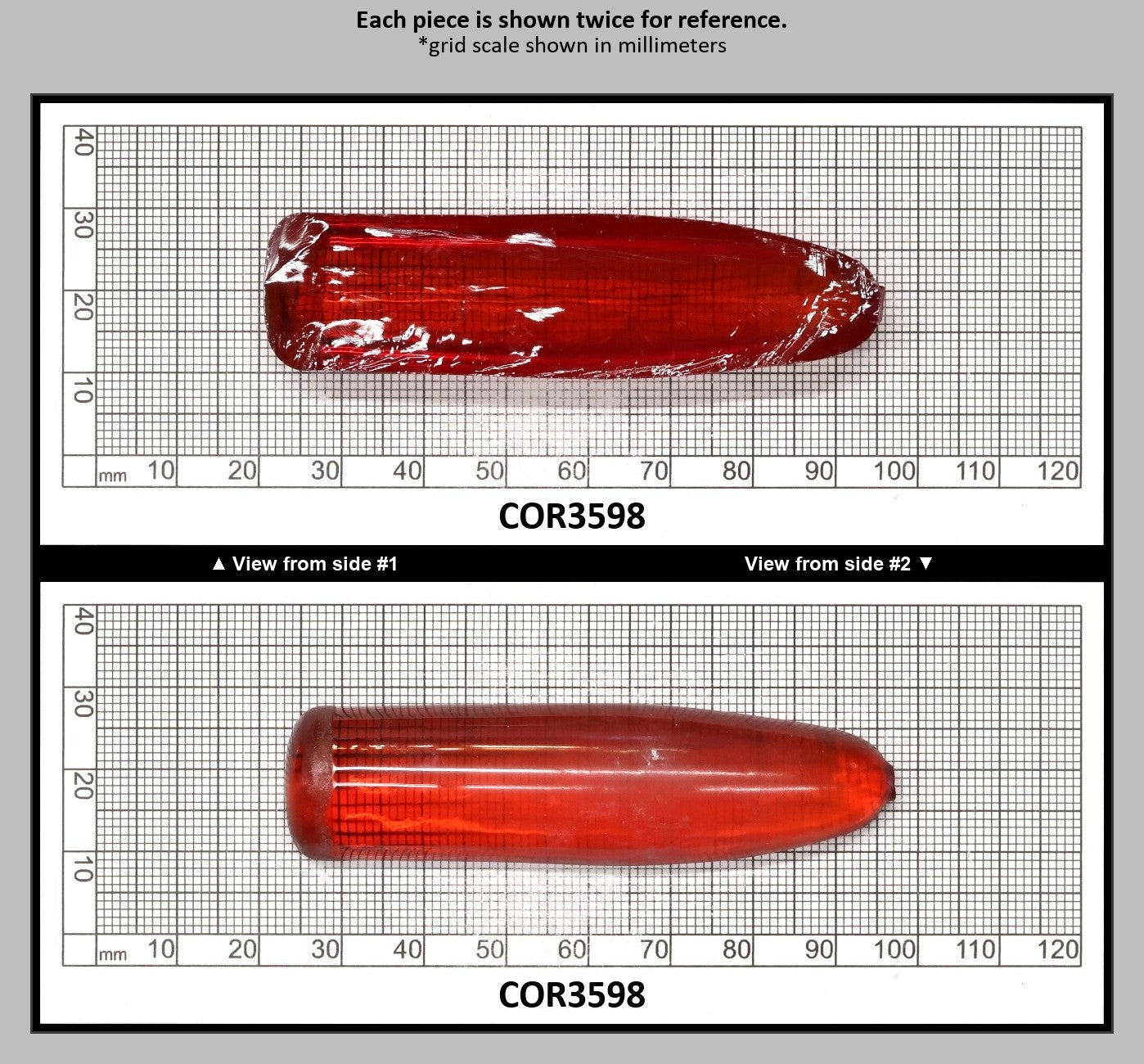 Padparadscha #55SP Lab Created Corundum Sapphire Faceting Rough for Gem Cutting - Various Sizes - Split Boule : COR3598