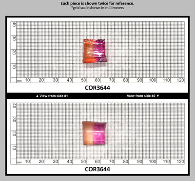 Sunrise/Purple Bi-Color #16/#65 Lab Created Corundum Sapphire Faceting Rough : COR3644
