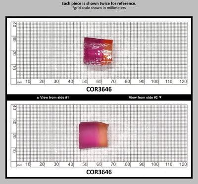 Sunrise/Purple Bi-Color #16/#65 Lab Created Corundum Sapphire Faceting Rough : COR3646