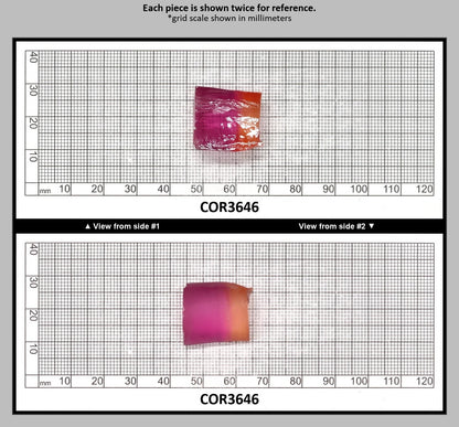 Sunrise/Purple Bi-Color #16/#65 Lab Created Corundum Sapphire Faceting Rough : COR3646