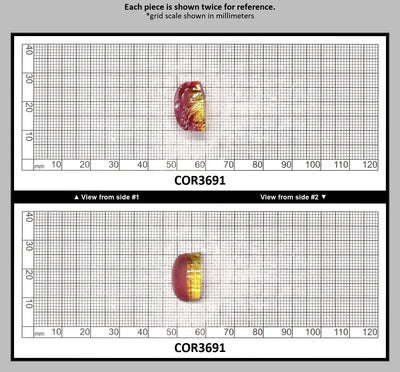 Yellow/Purple Bi-Color #20/#65 Lab Created Corundum Sapphire Faceting Rough : COR3691