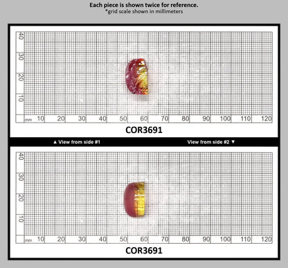 Yellow/Purple Bi-Color #20/#65 Lab Created Corundum Sapphire Faceting Rough : COR3691