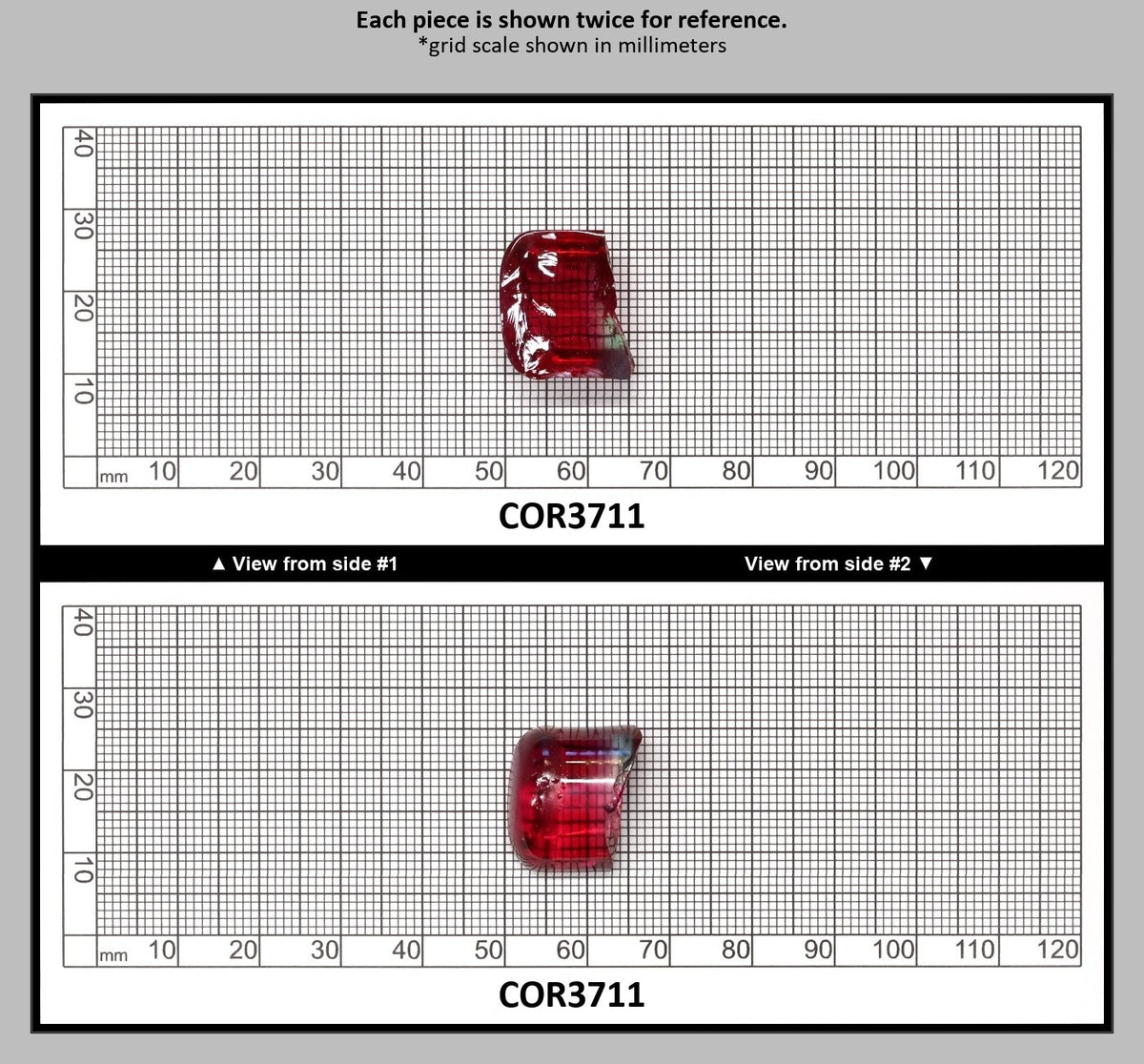 Pink/Green Tourmaline Bi-Color Lab Created Corundum Sapphire Faceting Rough for Gem Cutting - Various Sizes - Split Boule : COR3711