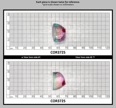 Paraiba/Sunrise Bi-Color #P/#16 Lab Created Corundum Sapphire Faceting Rough : COR3725