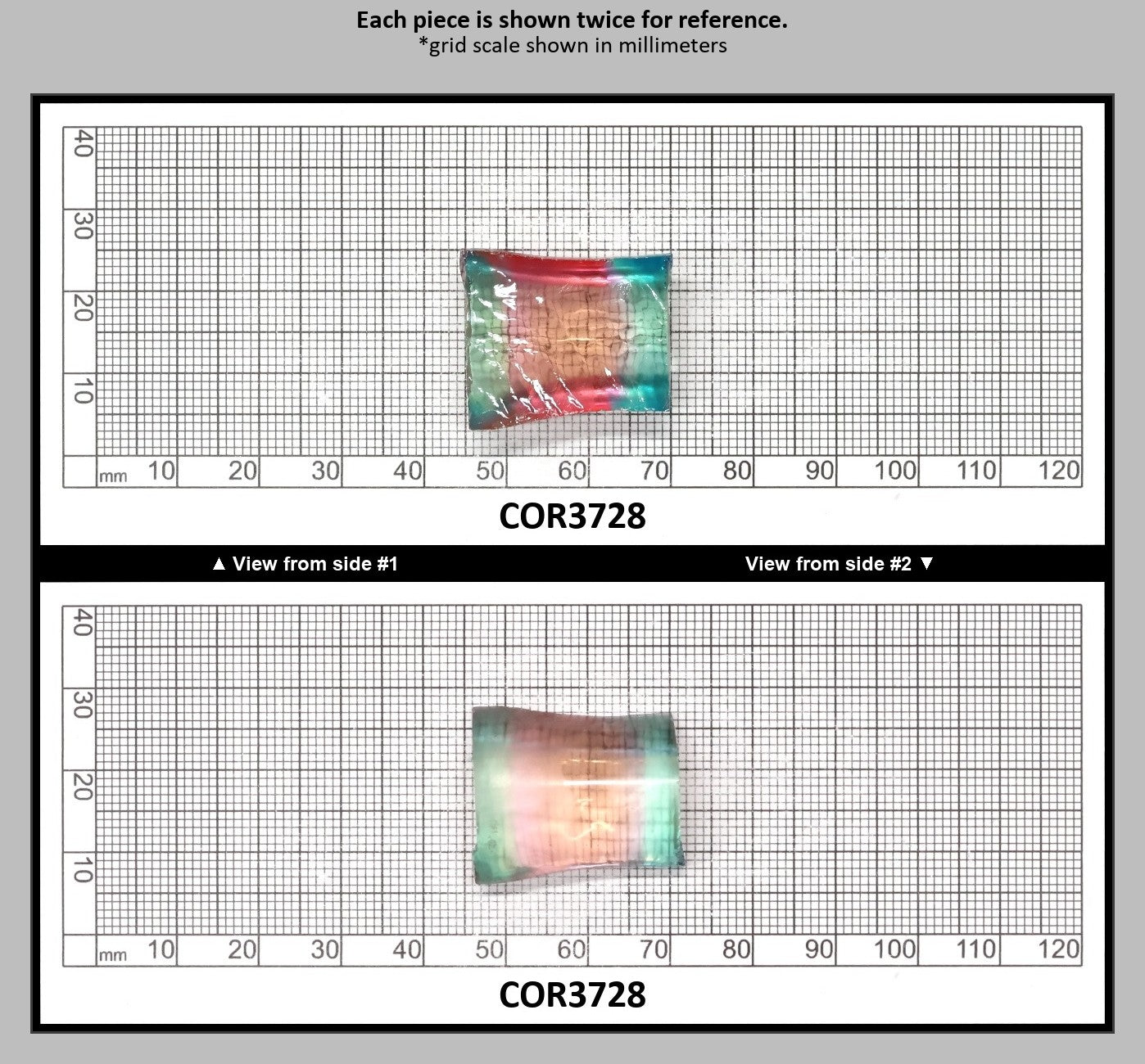 Paraiba/Sunrise Bi-Color #P/#16 Lab Created Corundum Sapphire Faceting Rough : COR3728