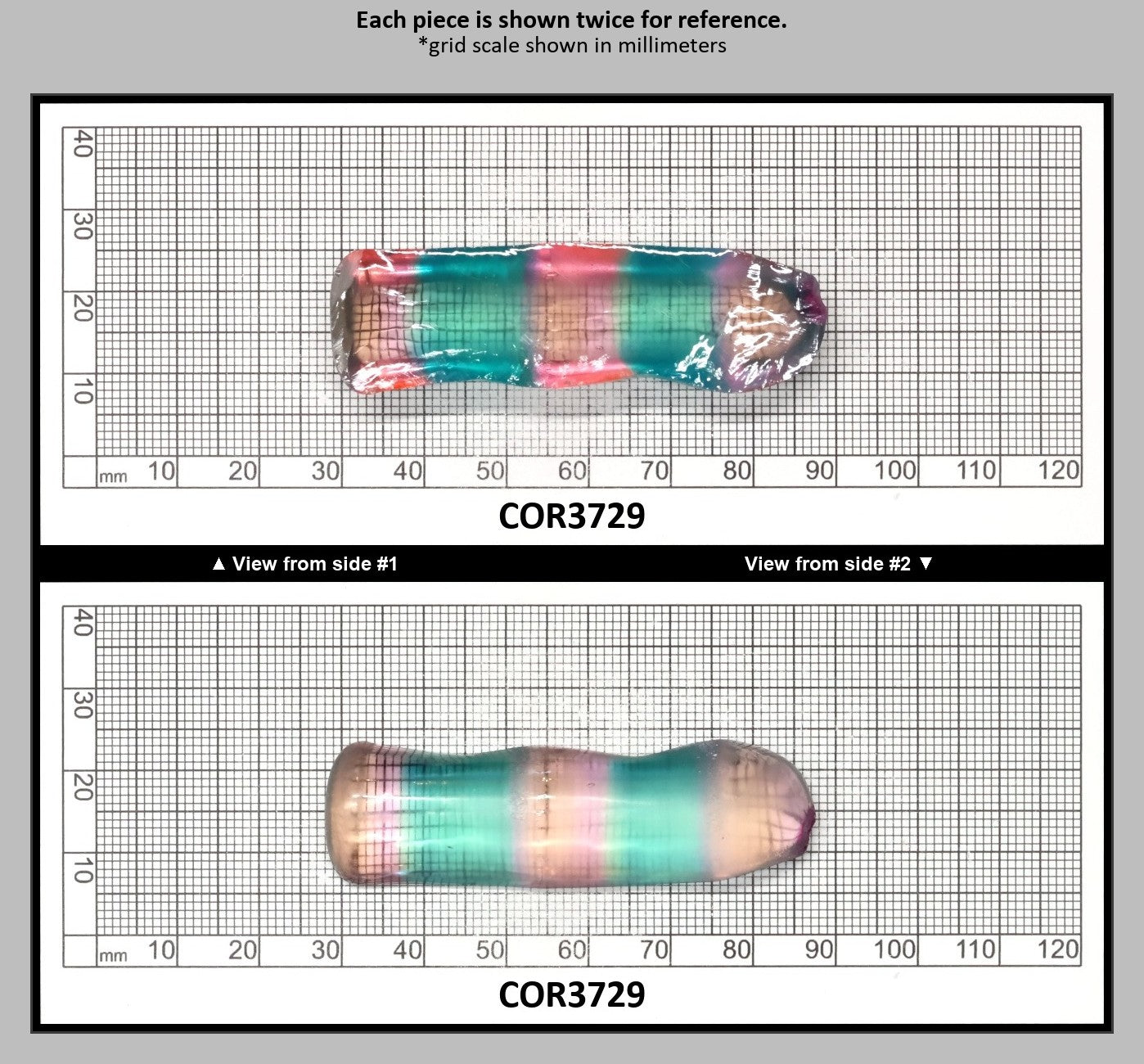 Paraiba/Sunrise Bi-Color #P/#16 Lab Created Corundum Sapphire Faceting Rough : COR3729
