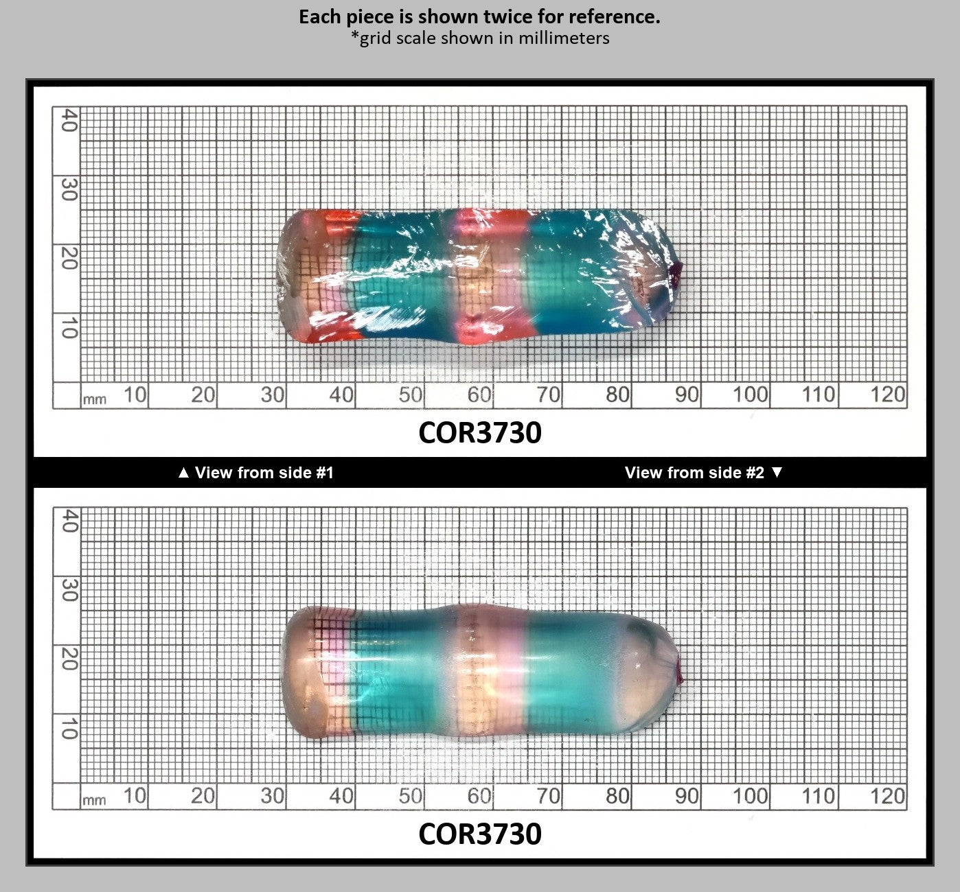 Paraiba/Sunrise Bi-Color #P/#16 Lab Created Corundum Sapphire Faceting Rough : COR3730