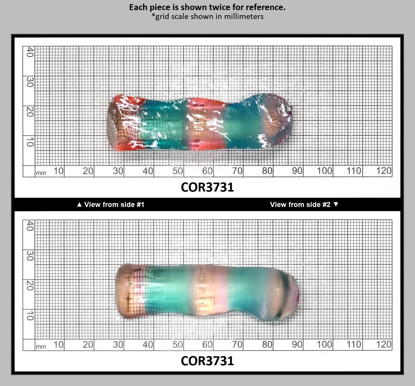 Paraiba/Sunrise Bi-Color #P/#16 Lab Created Corundum Sapphire Faceting Rough : COR3731