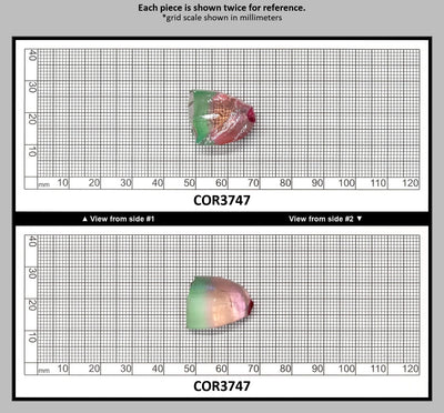 Sunrise/Green Bi-Color #16/#73 Lab Created Corundum Sapphire Faceting Rough : COR3747