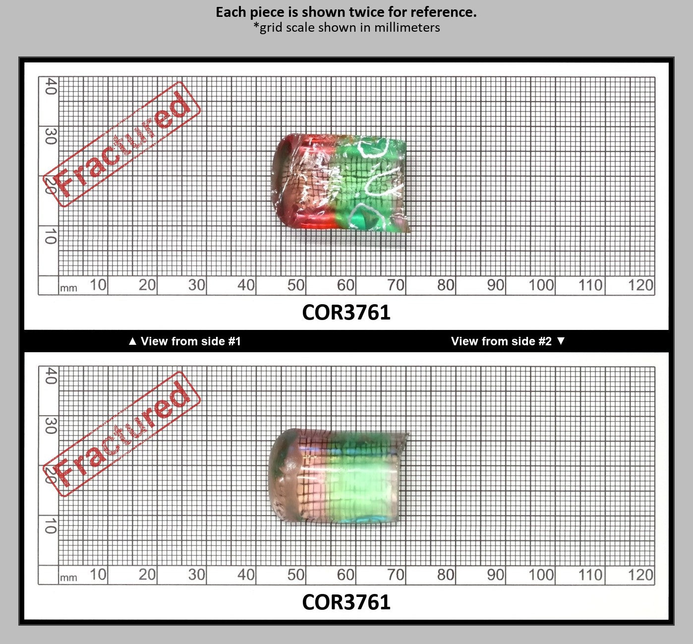 Sunrise/Green Bi-Color #16/#73 Lab Created Corundum Sapphire Faceting Rough : COR3761