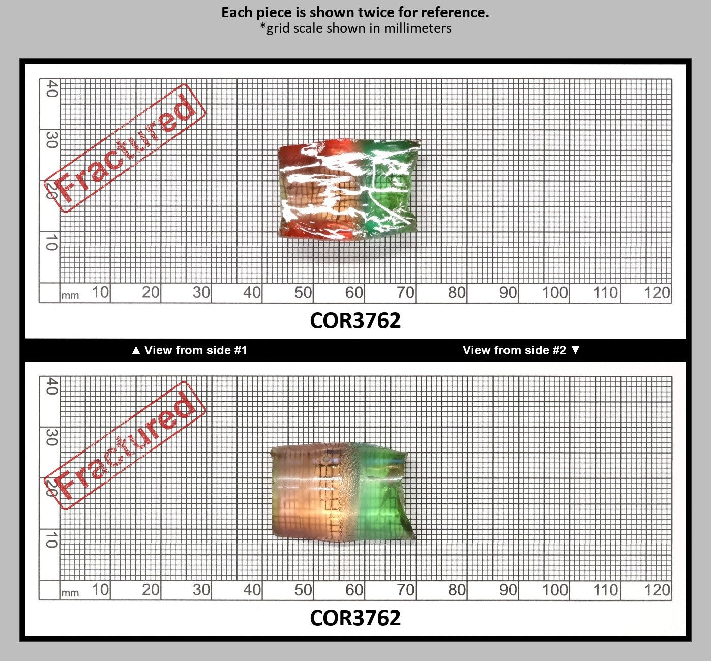 Sunrise/Green Bi-Color #16/#73 Lab Created Corundum Sapphire Faceting Rough : COR3762
