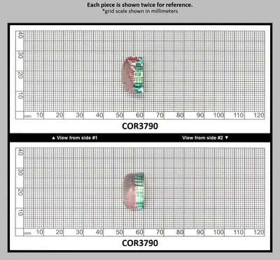 Peach/Green Bi-Color #18/#73 Lab Created Corundum Sapphire Faceting Rough : COR3790