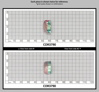 Peach/Green Bi-Color #18/#73 Lab Created Corundum Sapphire Faceting Rough : COR3790
