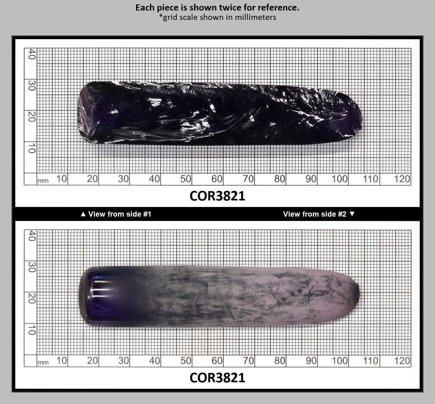 Djeva Purple Kunzite #61 Lab Created Corundum Sapphire Faceting Rough for Gem Cutting - DISCONTINUED - Various Sizes - Split Boule : COR3821