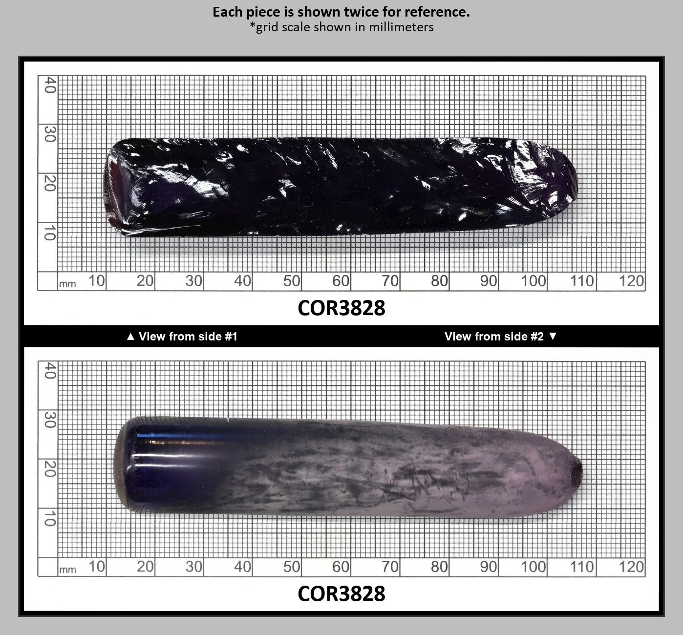 Djeva Purple Kunzite #61 Lab Created Corundum Sapphire Faceting Rough for Gem Cutting - DISCONTINUED - Various Sizes - Split Boule : COR3828