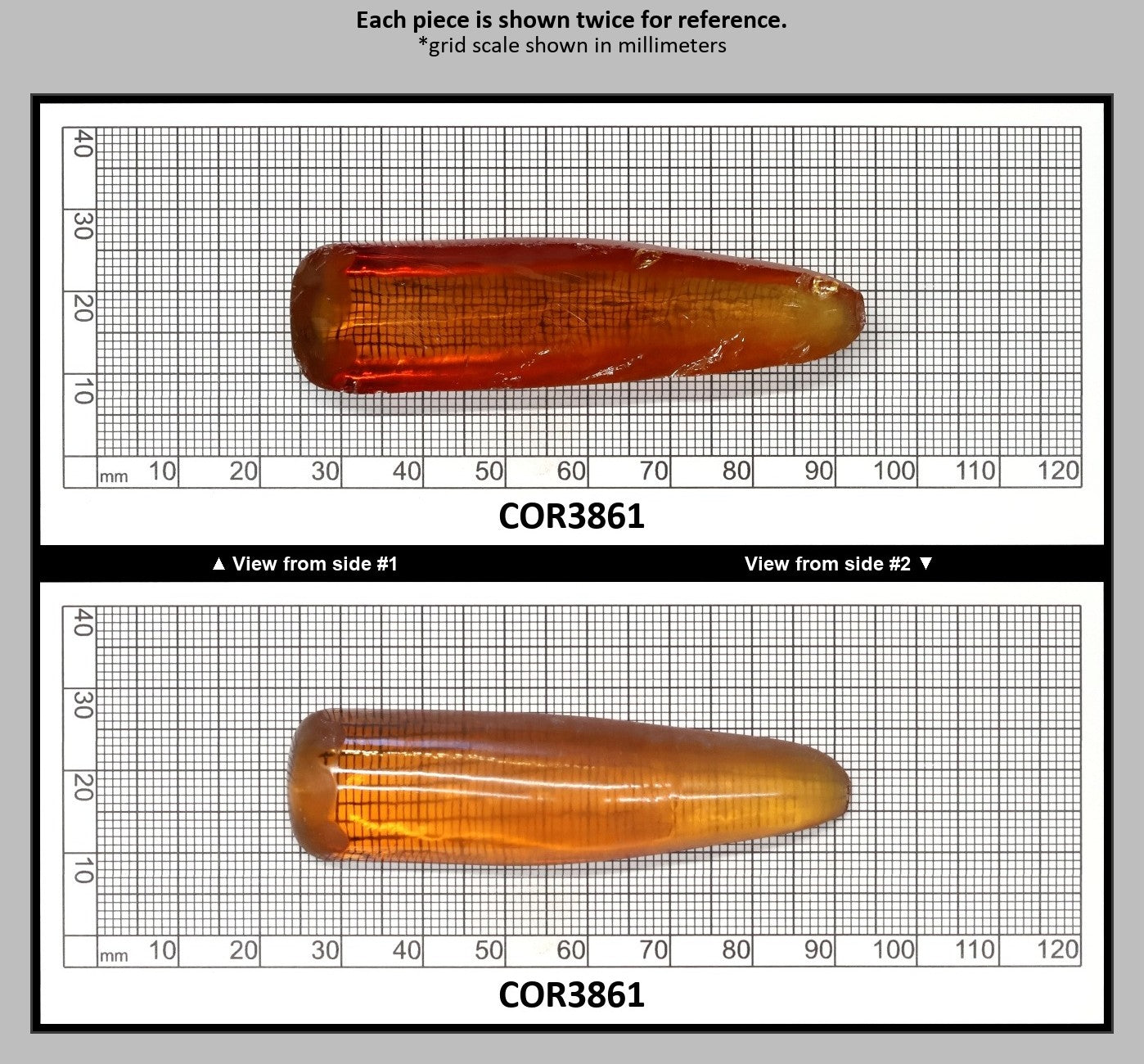Orange #22 Lab Created Corundum Faceting Rough for Gem Cutting - Various Sizes - Split Boule : COR3861