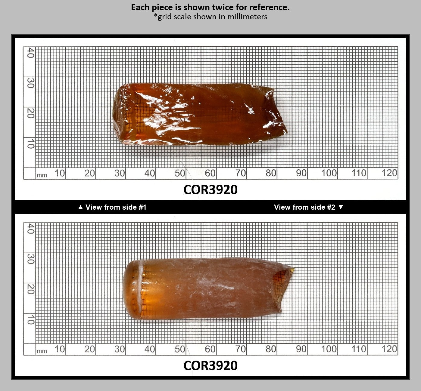Imperial Topaz #25RS Lab Created Corundum Sapphire Faceting Rough for Gem Cutting - Various Sizes - Split Boule : COR3920