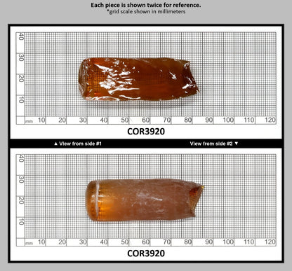 Imperial Topaz #25RS Lab Created Corundum Sapphire Faceting Rough for Gem Cutting - Various Sizes - Split Boule : COR3920