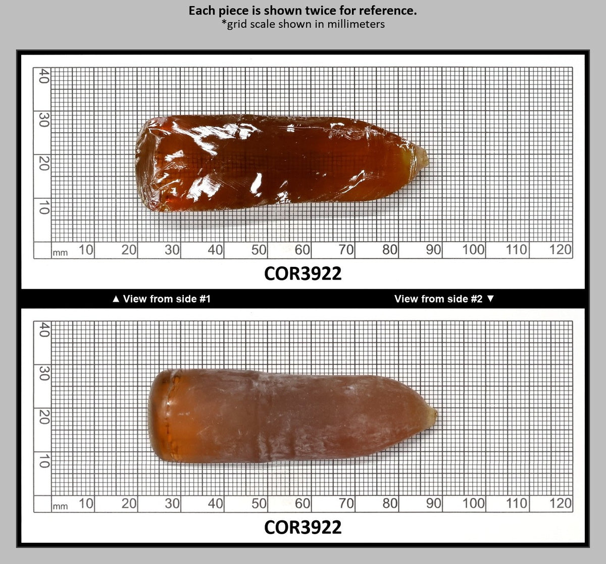 Imperial Topaz #25RS Lab Created Corundum Sapphire Faceting Rough for Gem Cutting - Various Sizes - Split Boule : COR3922