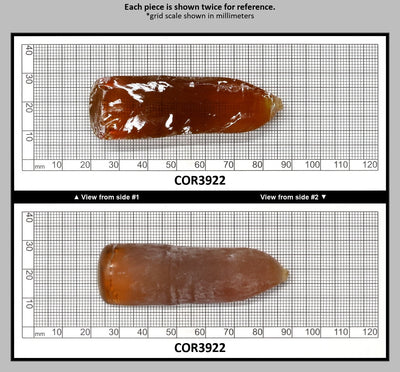 Imperial Topaz #25RS Lab Created Corundum Sapphire Faceting Rough for Gem Cutting - Various Sizes - Split Boule : COR3922