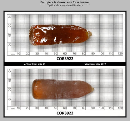 Imperial Topaz #25RS Lab Created Corundum Sapphire Faceting Rough for Gem Cutting - Various Sizes - Split Boule : COR3922