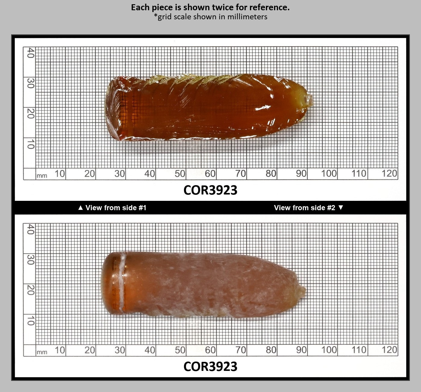 Imperial Topaz #25RS Lab Created Corundum Sapphire Faceting Rough for Gem Cutting - Various Sizes - Split Boule : COR3923