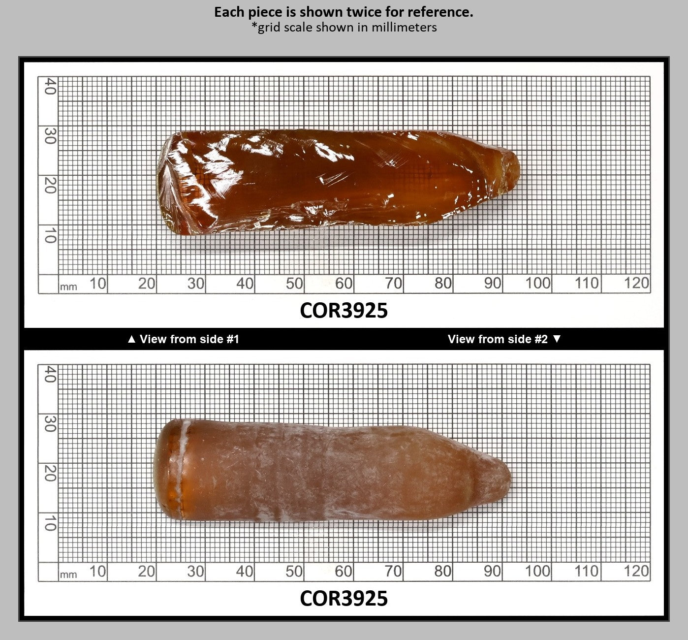 Imperial Topaz #25RS Lab Created Corundum Sapphire Faceting Rough for Gem Cutting - Various Sizes - Split Boule : COR3925