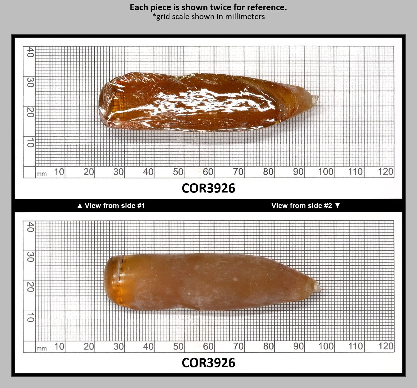 Imperial Topaz #25RS Lab Created Corundum Sapphire Faceting Rough for Gem Cutting - Various Sizes - Split Boule : COR3926
