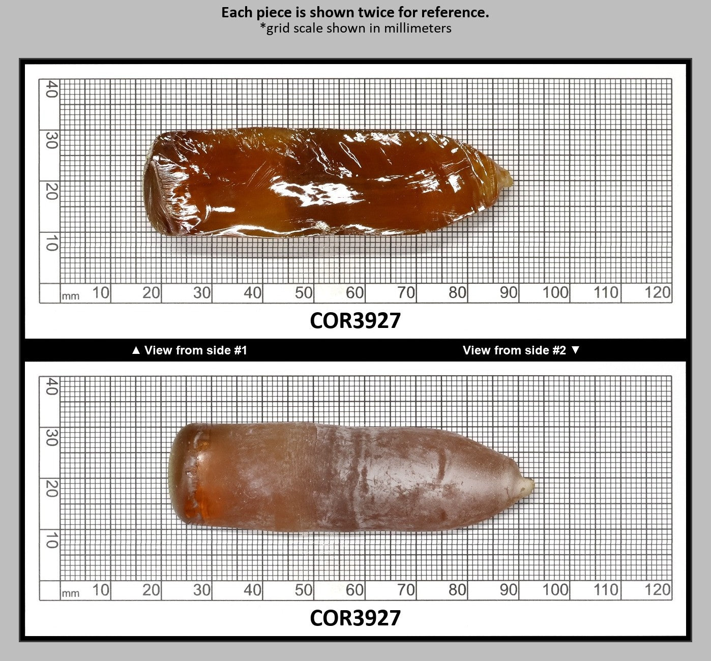 Imperial Topaz #25RS Lab Created Corundum Sapphire Faceting Rough for Gem Cutting - Various Sizes - Split Boule : COR3927