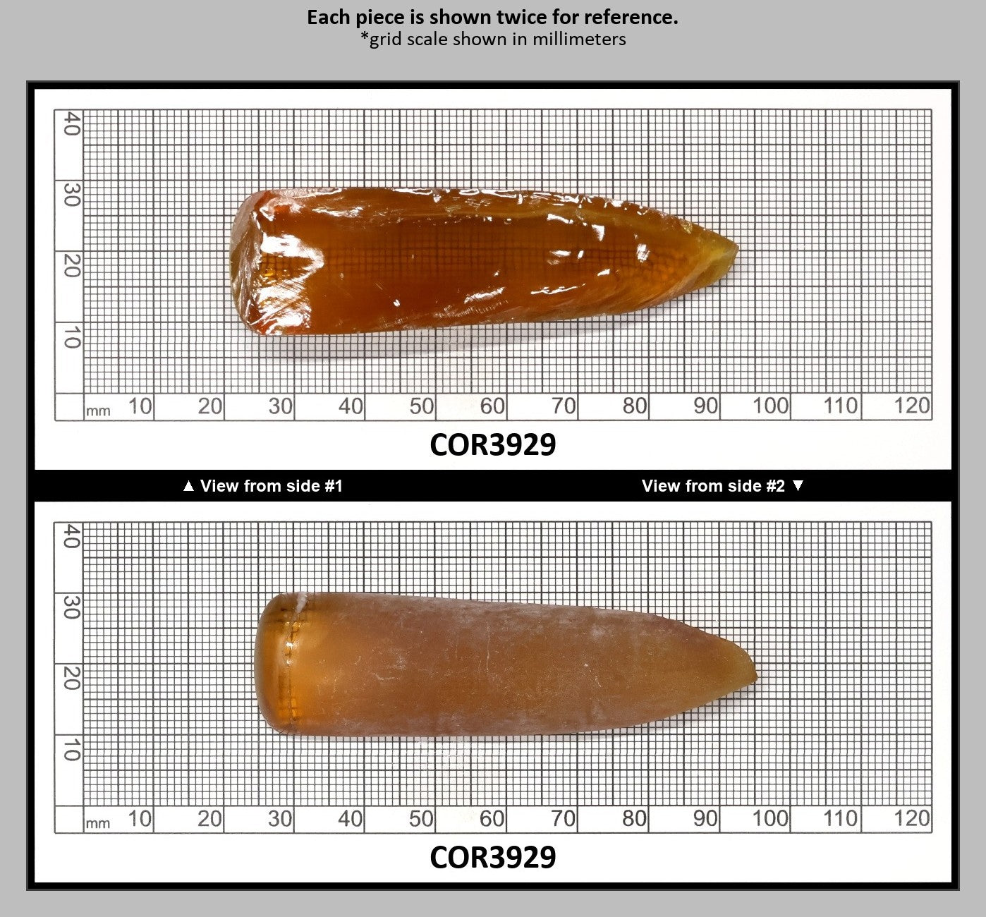 Imperial Topaz #25RS Lab Created Corundum Sapphire Faceting Rough for Gem Cutting - Various Sizes - Split Boule : COR3929