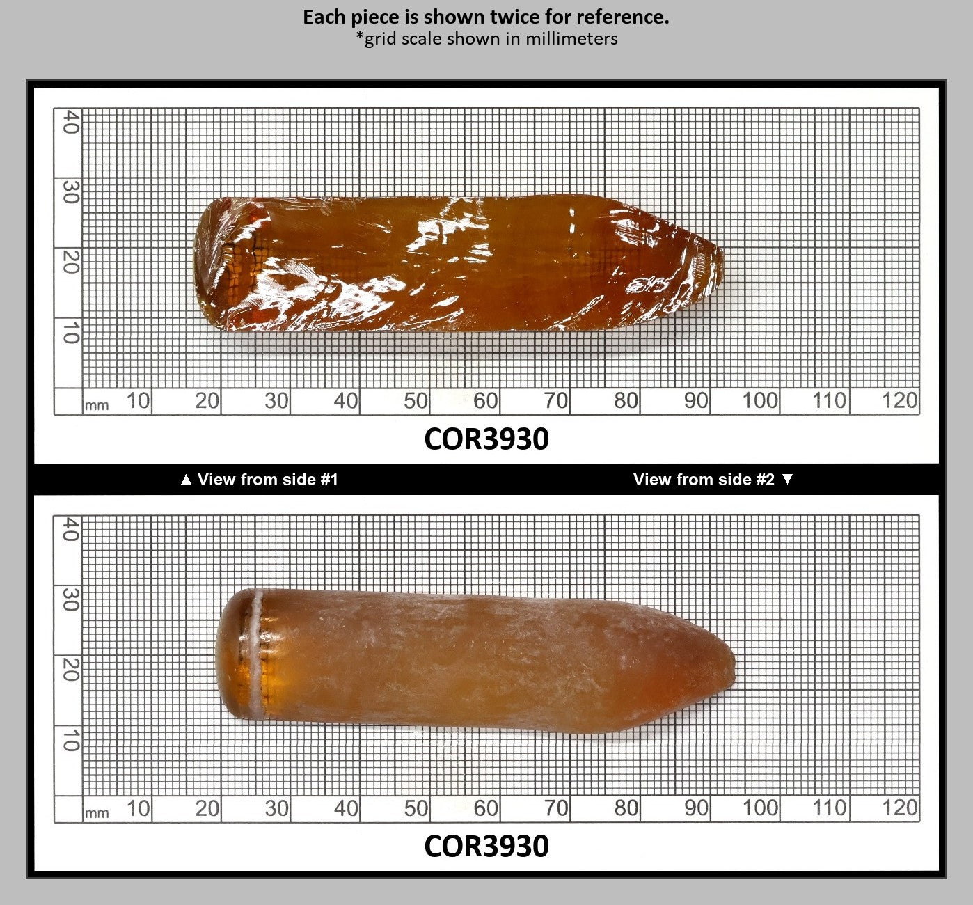 Imperial Topaz #25RS Lab Created Corundum Sapphire Faceting Rough for Gem Cutting - Various Sizes - Split Boule : COR3930