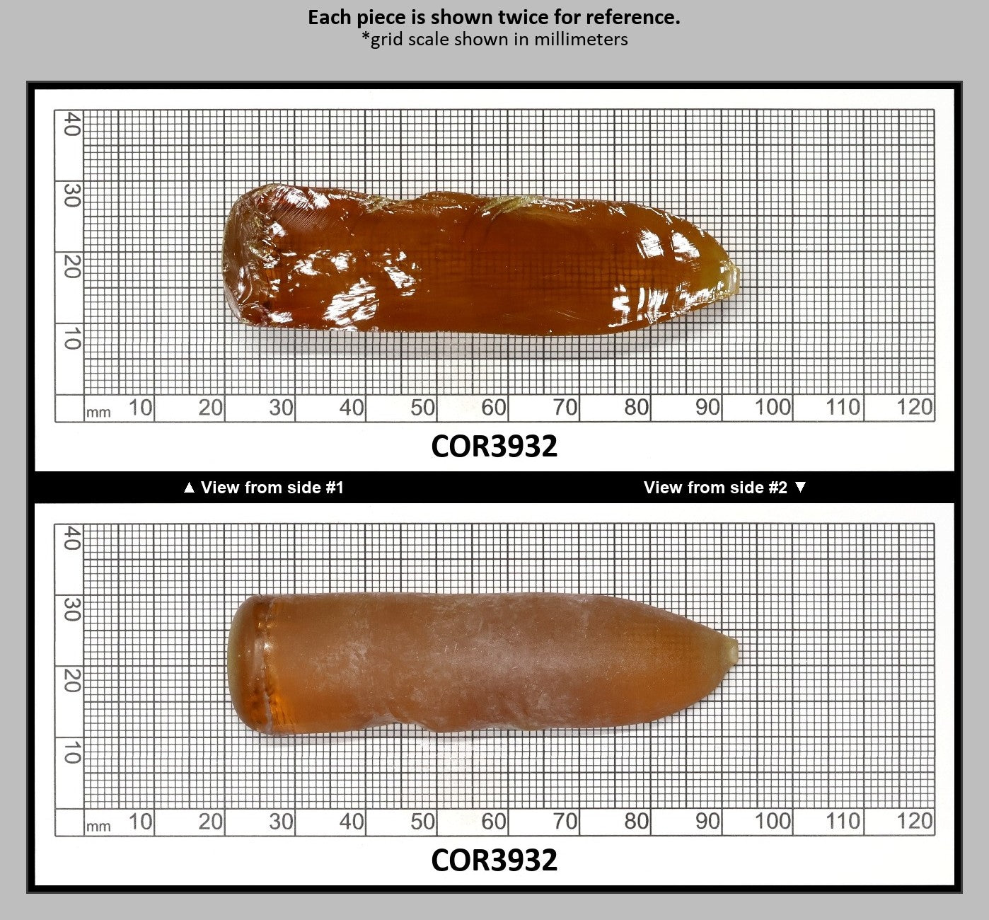 Imperial Topaz #25RS Lab Created Corundum Sapphire Faceting Rough for Gem Cutting - Various Sizes - Split Boule : COR3932