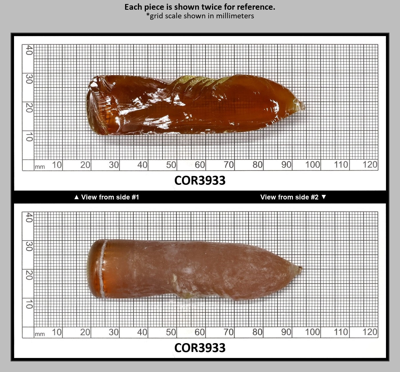 Imperial Topaz #25RS Lab Created Corundum Sapphire Faceting Rough for Gem Cutting - Various Sizes - Split Boule : COR3933